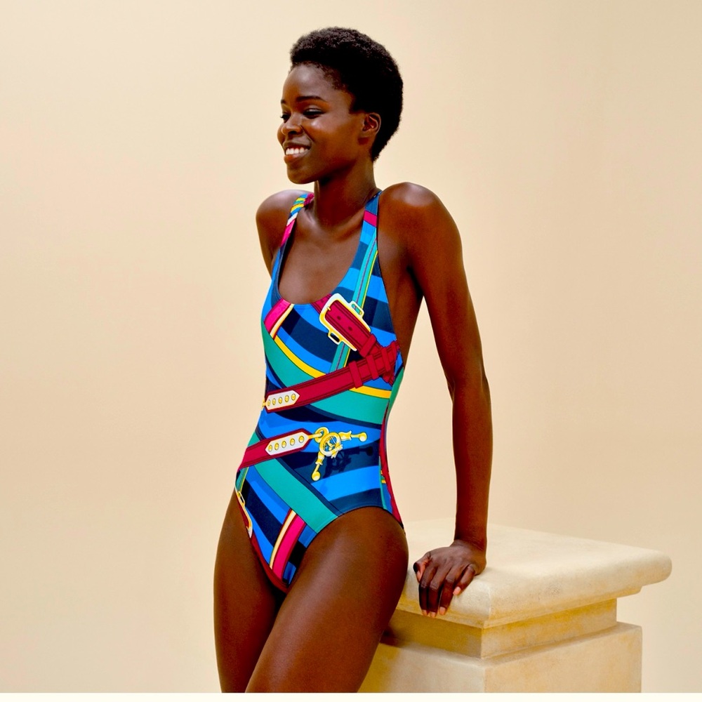 Hermes WOMAN SWIMSUIT 42 BLEU AZUR